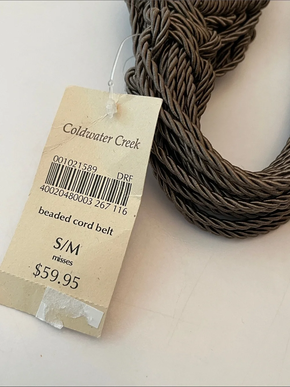 2 Macrame Beaded Belts, size S/M by Coldwater Creek, black and brown